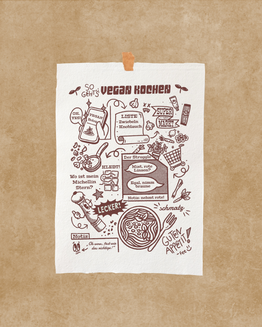 Vegan Kochen Cotton Printwork