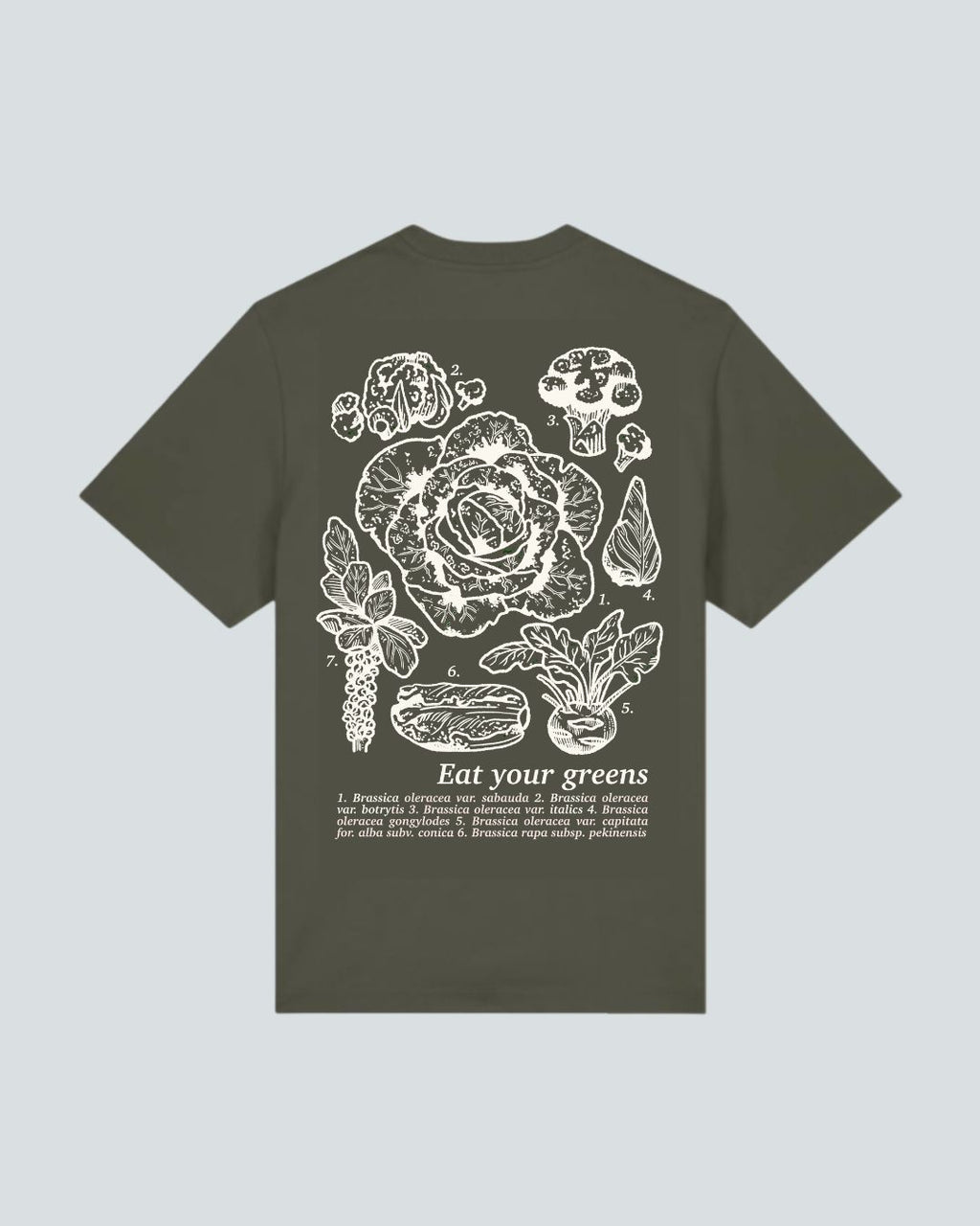 Moosgrünes Kohl T-Shirt mit weißemRückenprint, Von Koohl's, Slow Fashion