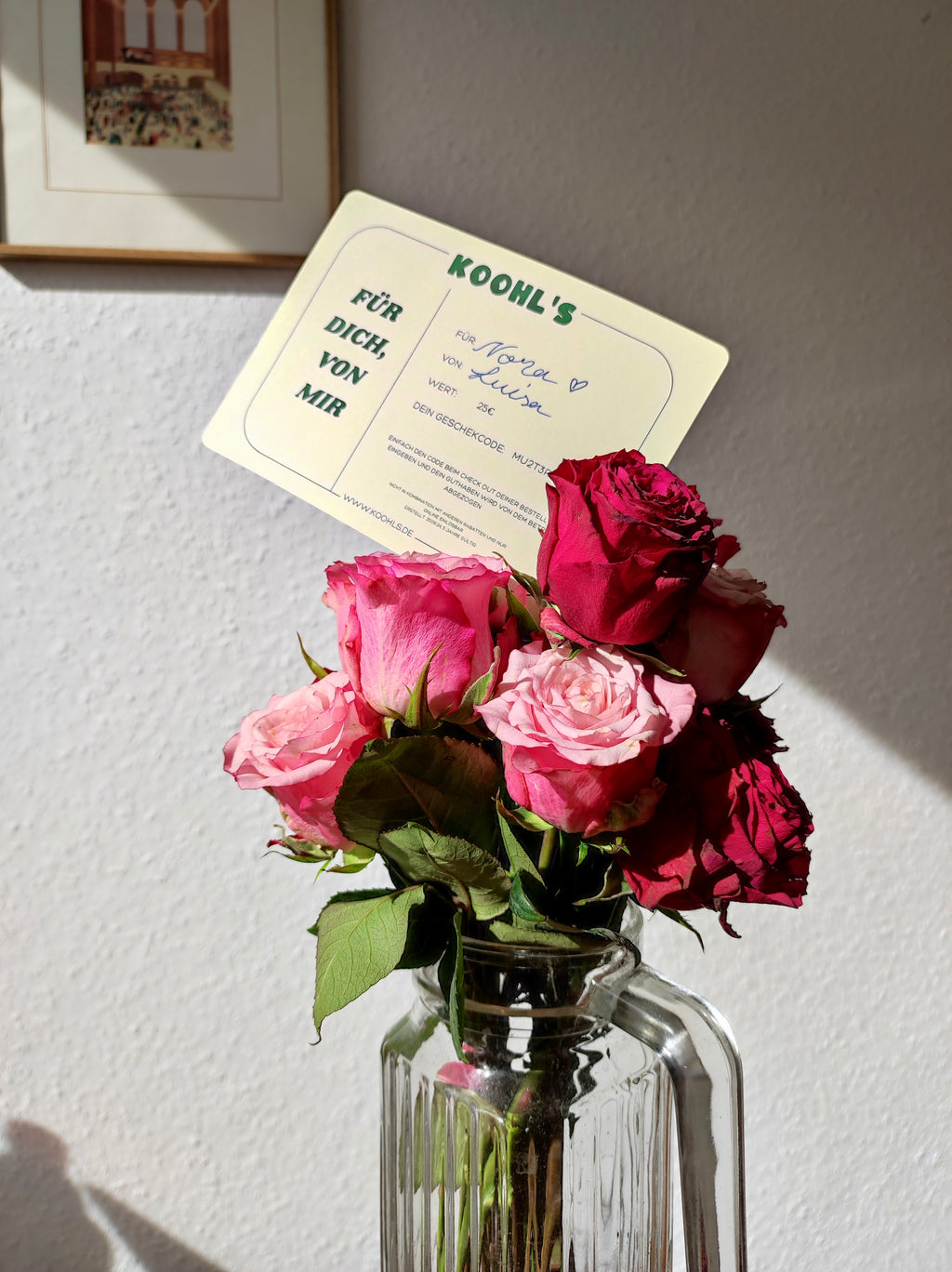 Geschenkgutschein in Rosenstrauß
