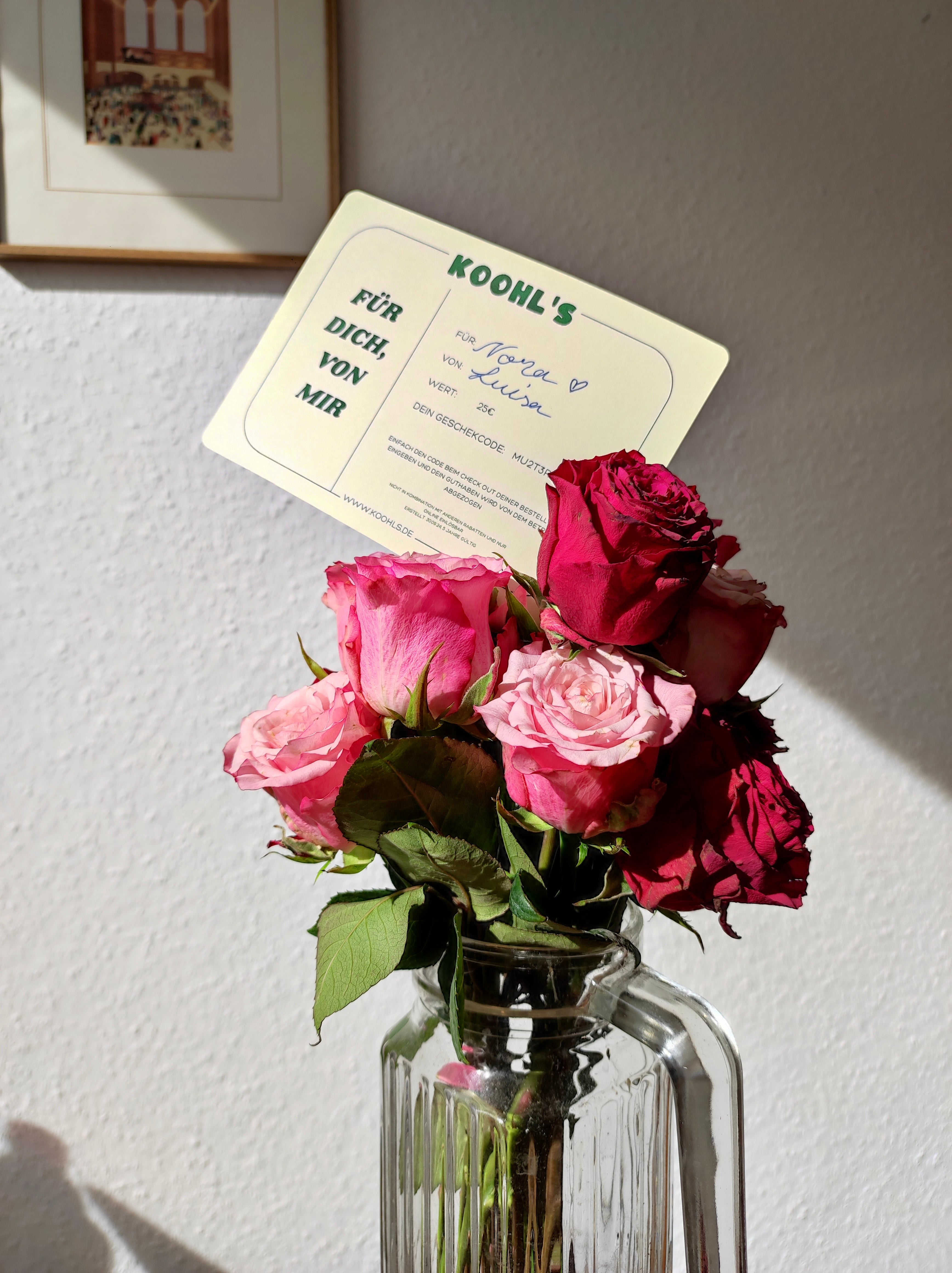 Geschenkgutschein in Rosenstrauß
