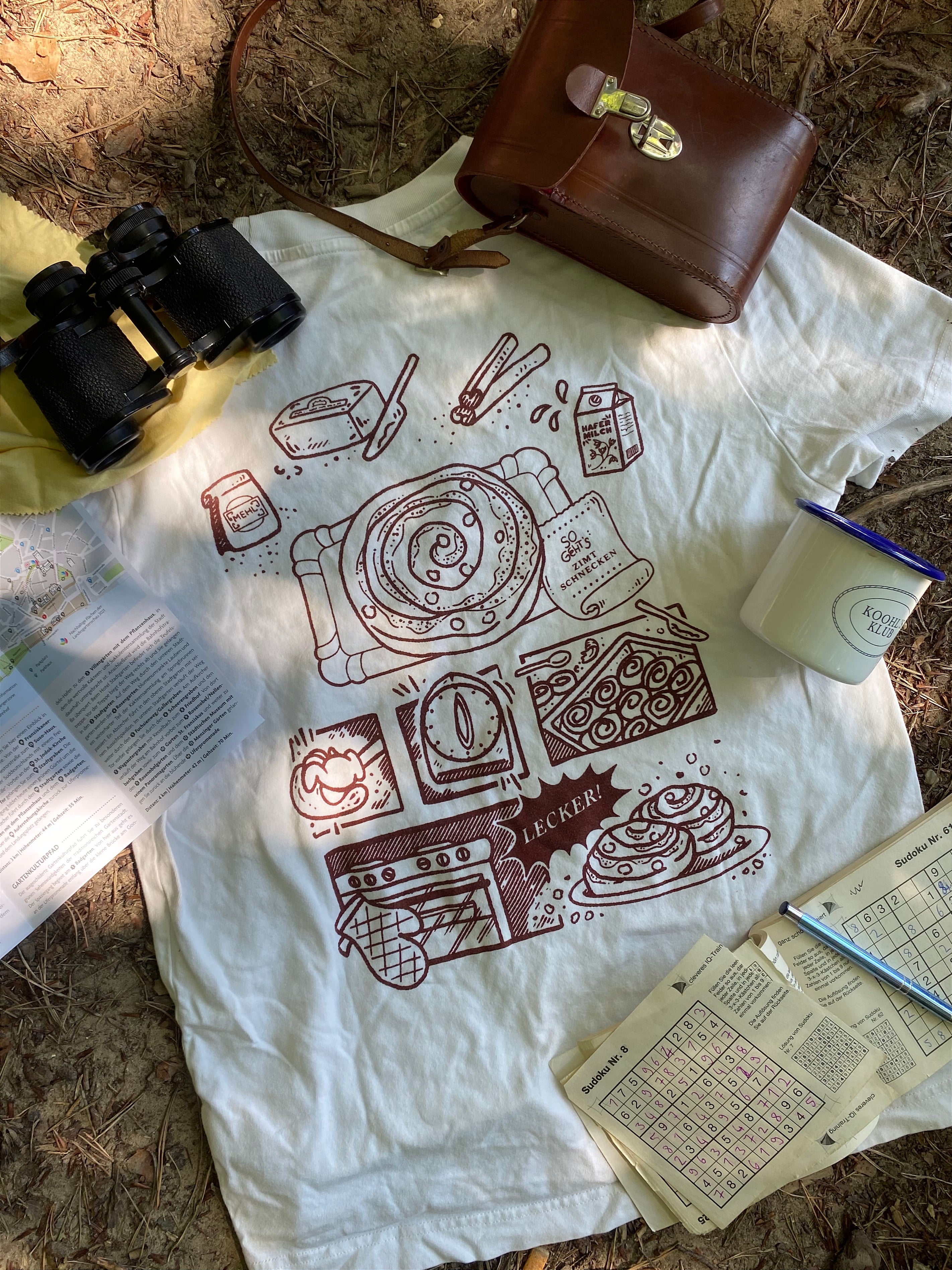 Nachhaltige Kleidungsstücke Zimtschneckentshirt mit Siebdruck - Koohls Slow Fashion