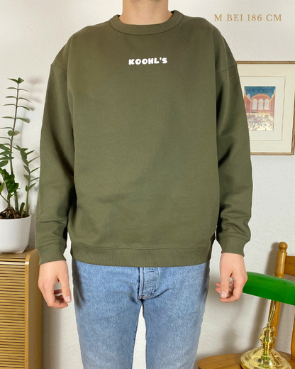 Nachhaltiger Bio-Pullover mit Kaffeemotiv, handbedruckt – Koohl’s Slow Fashion