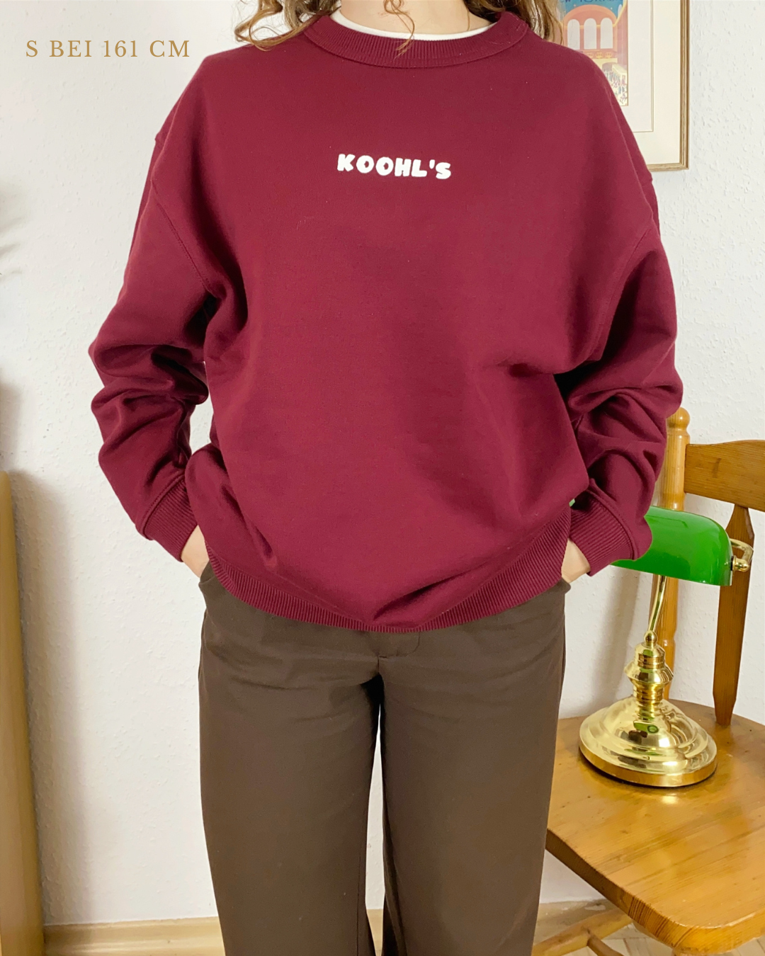 Nachhaltiger Bio-Pullover mit Pizzamotiv, roter Sweater, handbedruckt – Koohl’s Slow Fashion