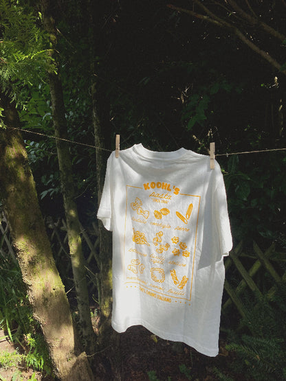 Nachhaltiges Bio-T-Shirt mit Pastamotiv, handbedruckt – Koohl’s Slow Fashion