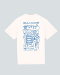 Koohl's Tattoo T-Shirt, Rückenmotiv Tattoo, blauer Druck per Siebdruck mit wasserbasierten Farben auf oversized Bio-Baumwoll T-Shirt, Slow Fashion