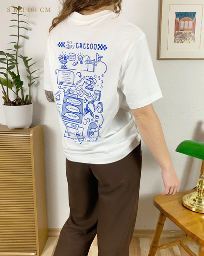 Nachhaltiges Bio-T-Shirt mit Tattoomotiv, handbedruckt – Koohl’s Slow Fashion