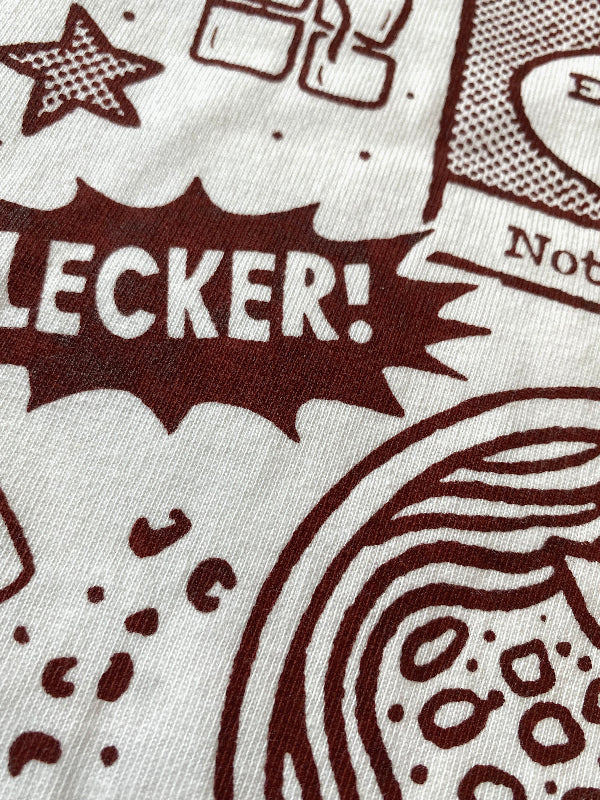 Nachhaltiges Bio-T-Shirt mit vegan kochen Motiv, handbedruckt – Koohl’s Slow Fashion