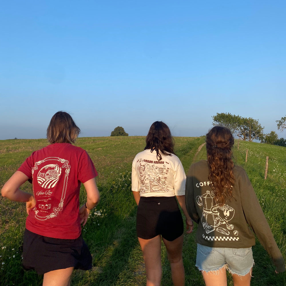 Nachhaltiges Bio-T-Shirt mit Naturmotiv, handbedruckt – Koohl’s Slow Fashion