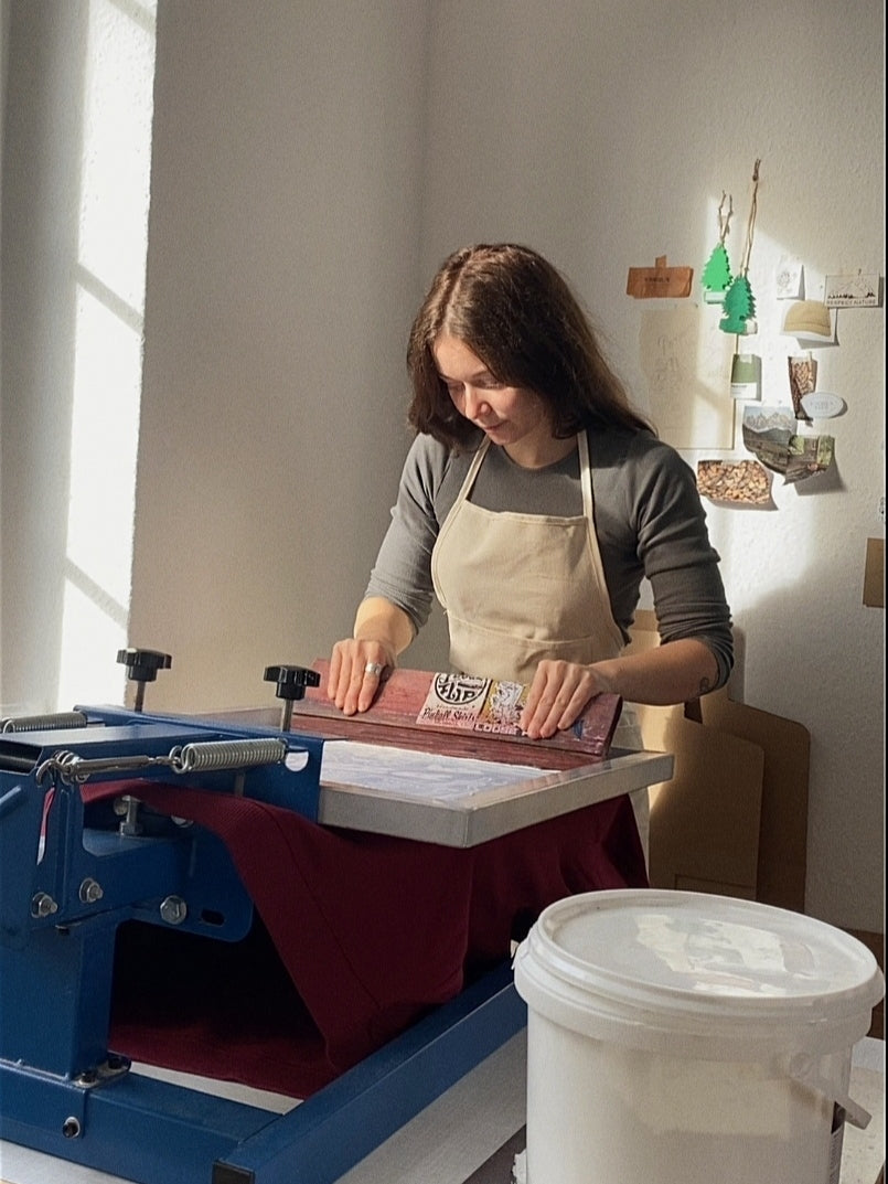 nachhaltige Kleidung, Siebdruck, Handwerk für Slow Fashion - Koohls